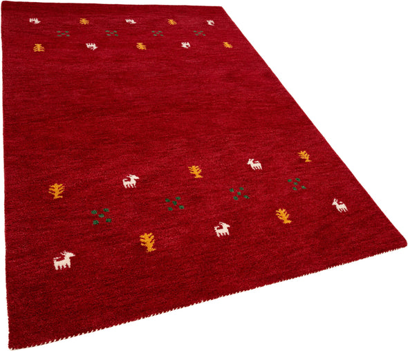 Covor traversă »Gabbeh uni« din lână pură vișiniu 40x60 cm - LunaHome.ro