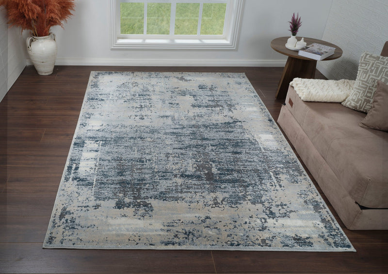 Covor »Hamsa« cu aspect vintage albastru model 3D 80x150 cm - LunaHome.ro