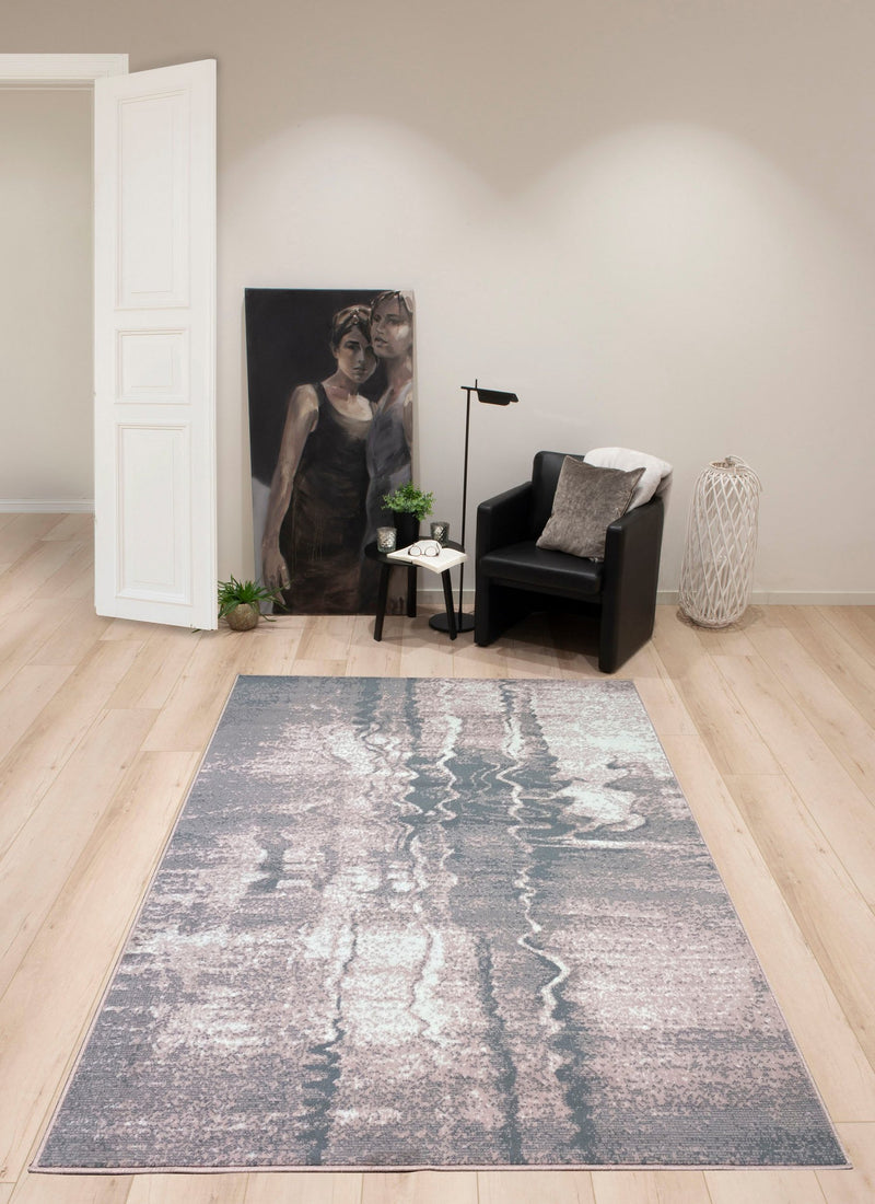 Covor »Izabelle« cu model in valuri gri-roz 200x290 cm - LunaHome.ro