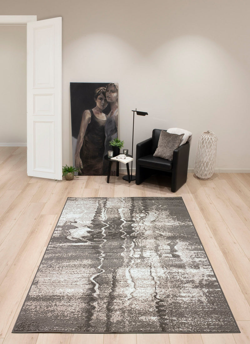 Covor »Izabelle« nisipiu cu model in valuri maro 60x110 cm - LunaHome.ro