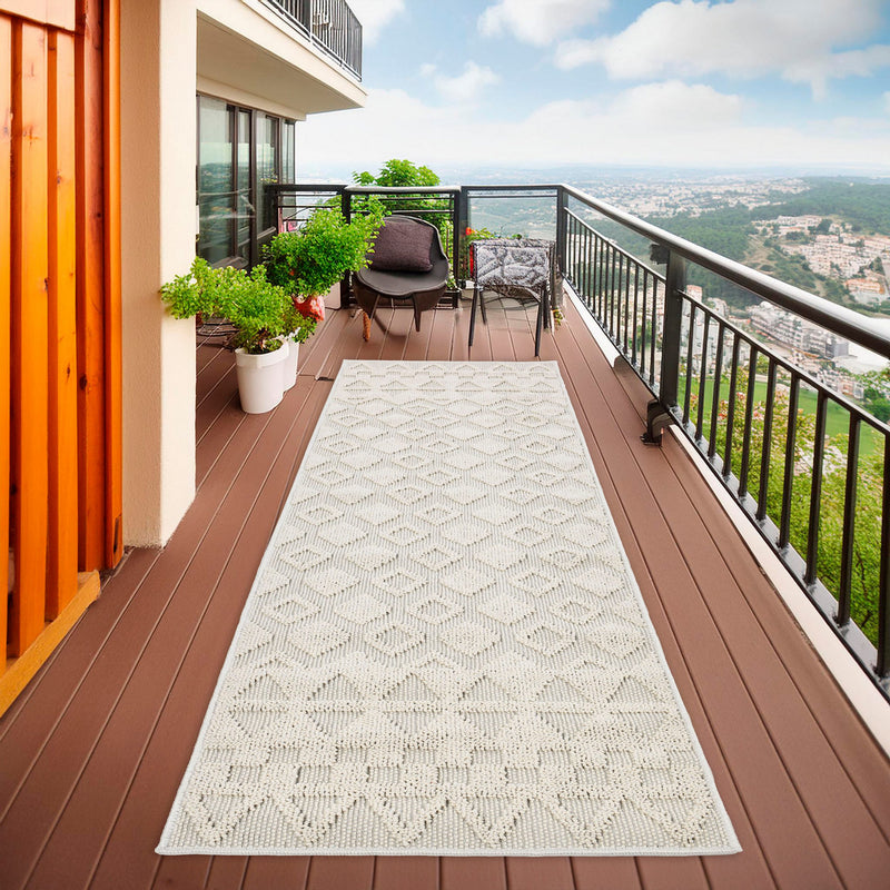Covor »Juliane« cu model 3D,  in stil boho culoare nisip 67x230 cm - LunaHome.ro