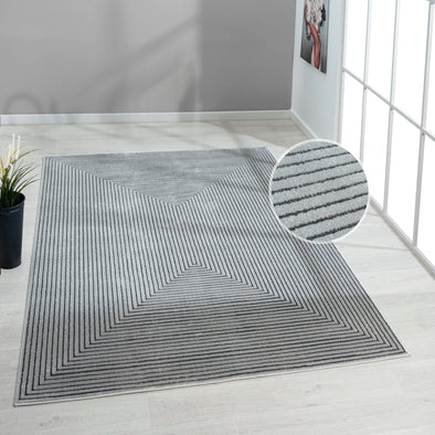 Covor Kylian cu design scandi-boho gri 160x230 cm - LunaHome.ro