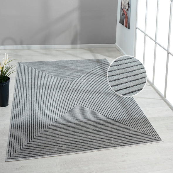 Covor Kylian cu design scandi-boho gri 160x230 cm - LunaHome.ro