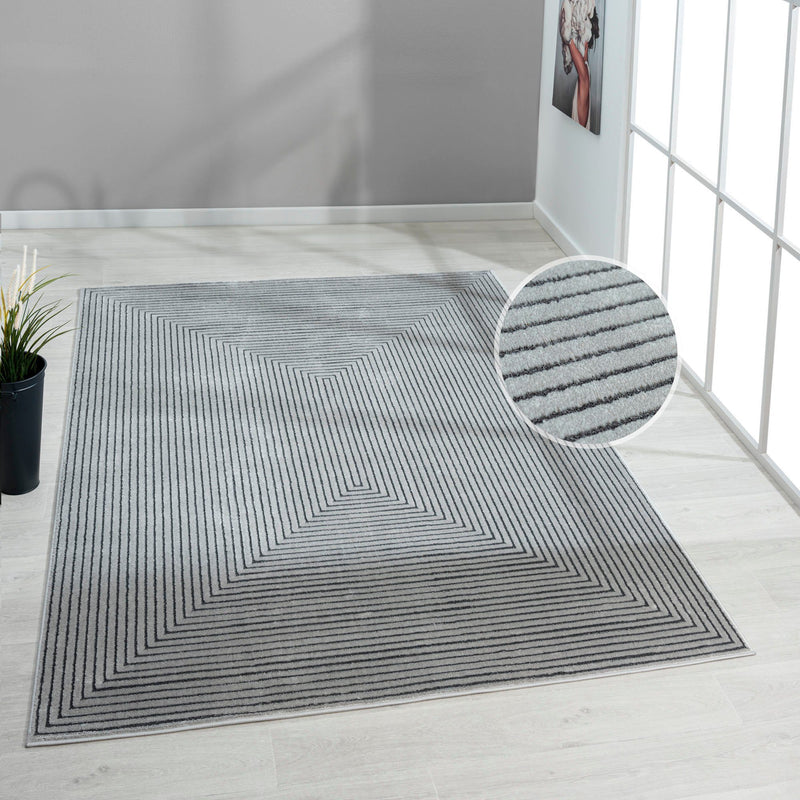 Covor Kylian cu design scandi-boho gri 160x230 cm - LunaHome.ro