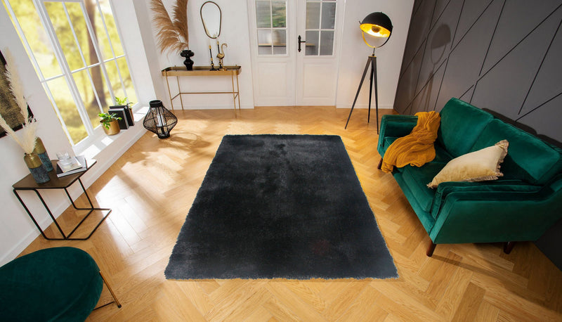 Covor »Lagos« foarte moale si pufos negru, 200x200 cm - LunaHome.ro