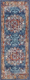 Covor »Maderno« cu design oriental albastru, fire scurte 80x240 cm - LunaHome.ro