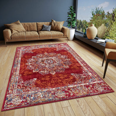 Covor »Maderno« cu design oriental roșu, fire scurte, 120x170 cm - LunaHome.ro