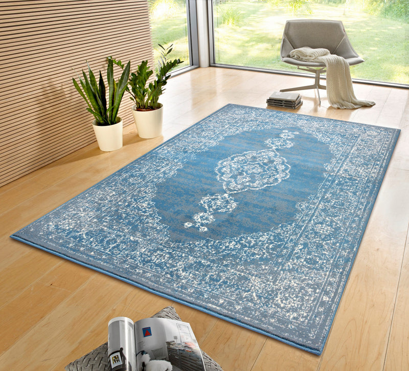 Covor »Meridional« cu design oriental albastru, fire scurte 120x170 cm - LunaHome.ro