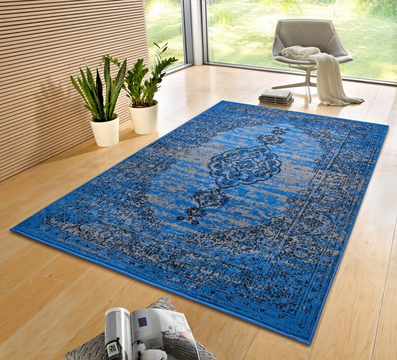 Covor »Meridional« cu design oriental albastru, fire scurte 160x230 cm - LunaHome.ro