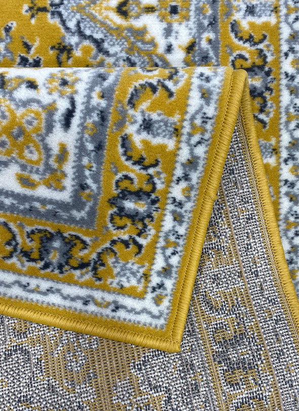Covor Oriental DELAVITA, galben, model cu bordura 80x250 cm - LunaHome.ro