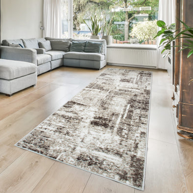 Covor Salsa cu aspect vintage maro, model modern 80x250 cm - LunaHome.ro
