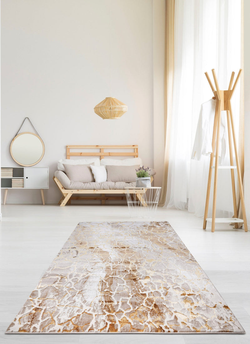 Covor »Sander« cu aspect de marmura, accente aurii, 160x230 cm - LunaHome.ro
