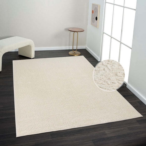 Covor »Selin« cu aspect vintage, model 3D, crem 60x90 cm - LunaHome.ro