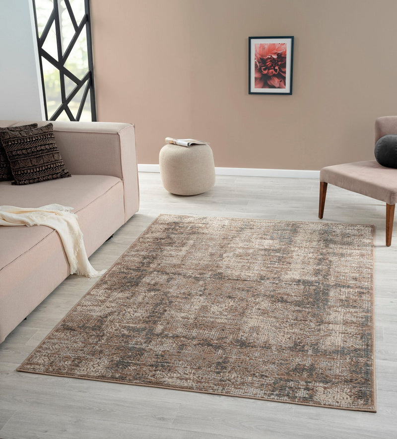 Covor »Selin« cu aspect vintage, model 3D, maro - LunaHome.ro