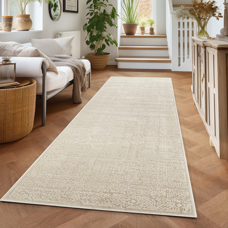 Covor »Selin« cu aspect vintage model 3D crem 67x230 cm - LunaHome.ro