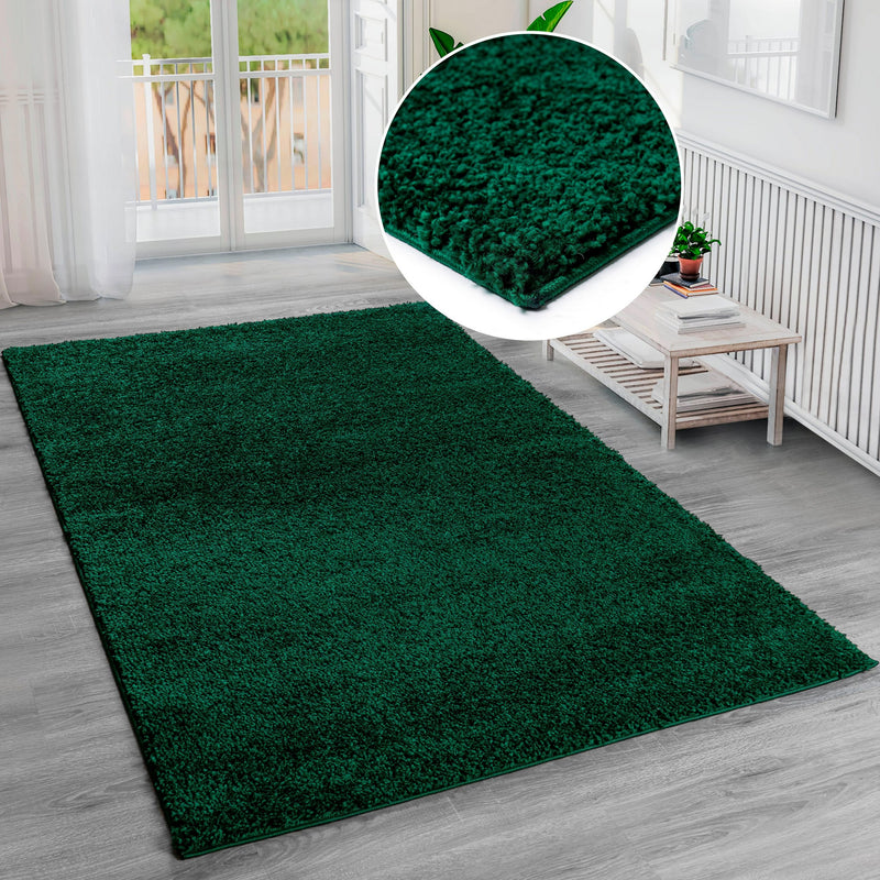 Covor »Shaggy Soft« cu fir lung pufos verde inchis, 120x180 cm - LunaHome.ro