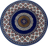 Covor »Shari« rotund cu decor oriental, fir scurt albastru 140 cm - LunaHome.ro