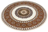 Covor »Shari« rotund cu decor oriental, fir scurt crem 190cm - LunaHome.ro