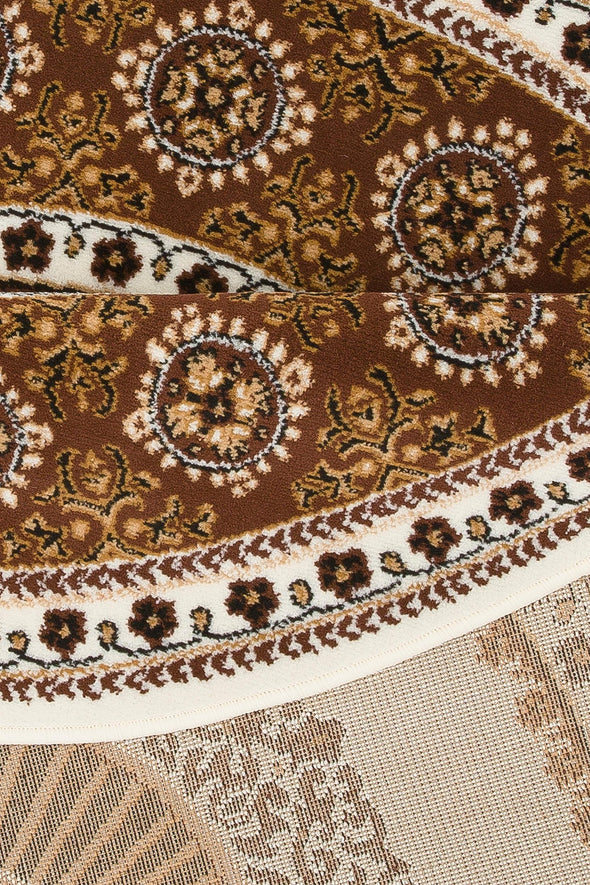 Covor »Shari« rotund cu decor oriental, fir scurt crem 190cm - LunaHome.ro