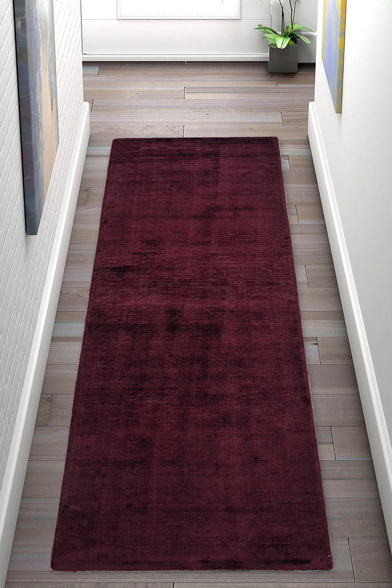 Covor »Shirley« din viscoza cu aspect matasos, bordeaux 90x250 cm - LunaHome.ro