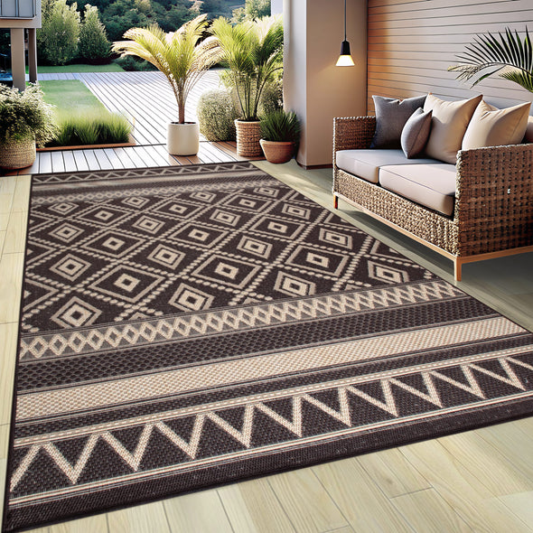 Covor Toronto pentru interior si exterior maro 80x150 cm - LunaHome.ro