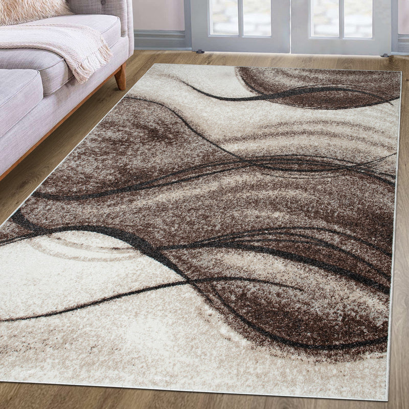 Covor Tritom în nuanțe de maro cu model modern 80x150 cm - LunaHome.ro