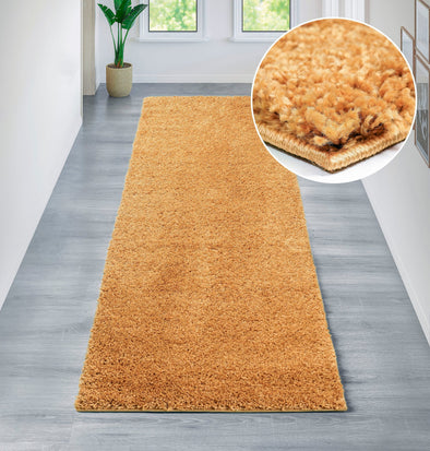 Covor cu fir lung Shaggy Viva, galben ocru 80x300 cm