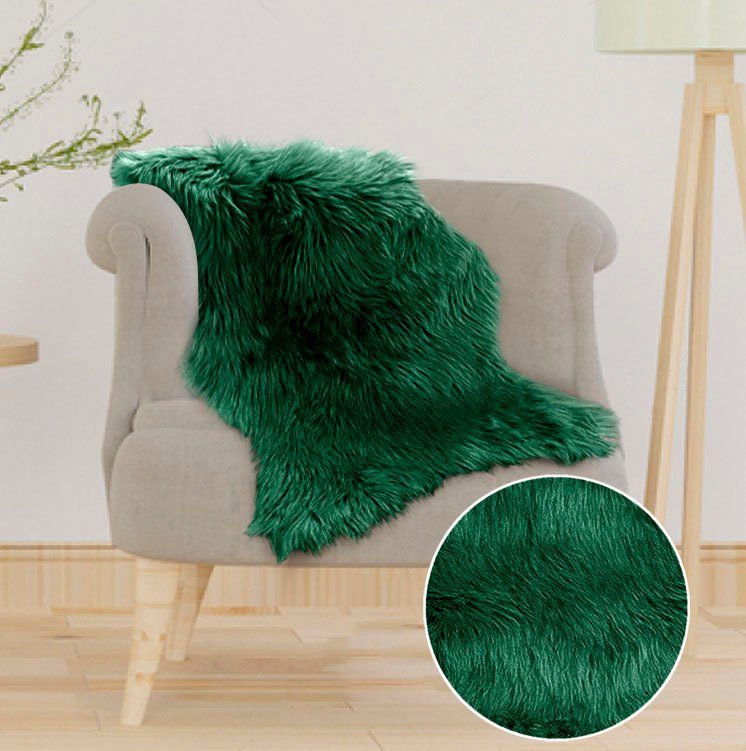 Covor de blana eco »Valeria« foarte moale si pufos, verde 50x90 cm - LunaHome.ro