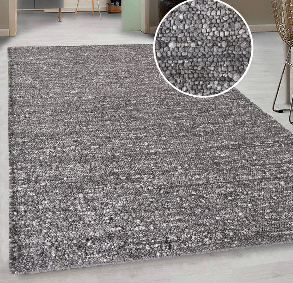 Covor din lână cu model boucle Landhaus tesut manual 120x180 cm - LunaHome.ro
