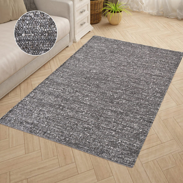 Covor din lână cu model boucle Landhaus tesut manual 120x180 cm - LunaHome.ro