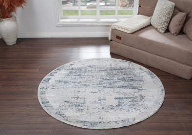 Covor rotund »Hamsa« cu aspect vintage model 3D albastru 140 cm - LunaHome.ro