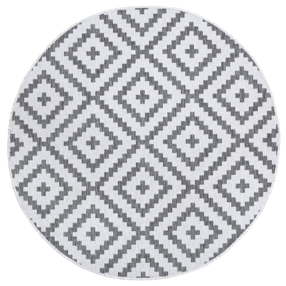 Covor rotund Ronda reversibil, potrivit si pentru exterior, gri 120 cm - LunaHome.ro