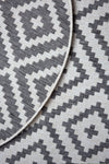 Covor rotund Ronda reversibil, potrivit si pentru exterior, gri 120 cm - LunaHome.ro
