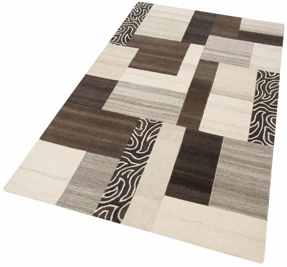 Covor traversa »Lola« din lână pură, design modern mozaic 60x90 cm - LunaHome.ro