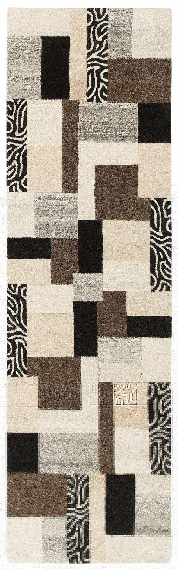 Covor traversa »Lola« din lână pură, design modern mozaic 67x230 cm - LunaHome.ro