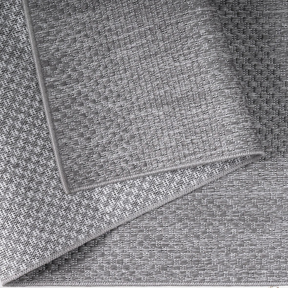 Covor traversa Rhodos gri pentru interior și exterior, aspect de sisal 67x230 cm