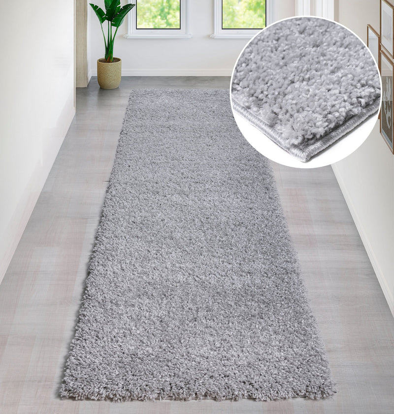 Covor traversa »Shaggy 30« gri deschis foarte moale si pufos 67x230 cm - LunaHome.ro