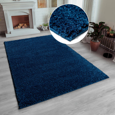 Covor traversa pufos »Shaggy 30« albastru, foarte moale 60x90 cm - LunaHome.ro