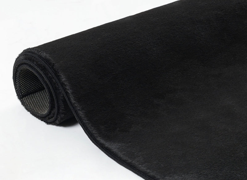 Covor blăniță Focus moale si elegant negru, rotund 200 cm - LunaHome.ro