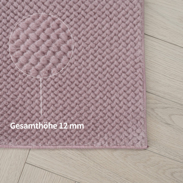 Covor blanita sintetica Rabbit mov cu model 3D 40x60 cm - LunaHome.ro