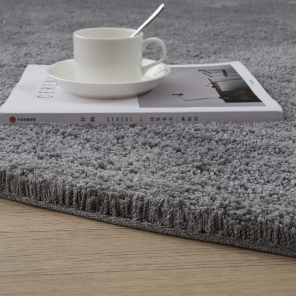 Covor cu fire înalte Halrum, foarte pufos, oval gri inchis 160x240 cm - LunaHome.ro