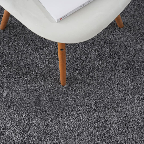 Covor cu fire înalte Halrum, foarte pufos, oval gri inchis 160x240 cm - LunaHome.ro