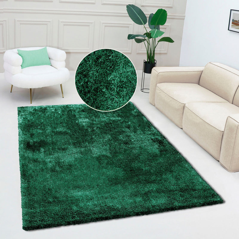 Covor cu fir lung »Dana«, foarte moale si pufos, verde - LunaHome.ro