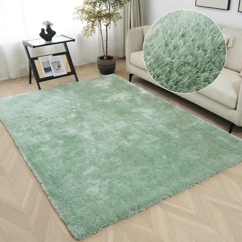 Covor pufos »Magong« verde deschis cu fire lungi 120x180 cm - LunaHome.ro