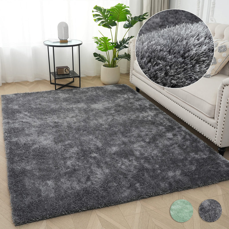 Covor cu fir lung »Dana«, foarte moale si pufos gri 40x60 cm - LunaHome.ro