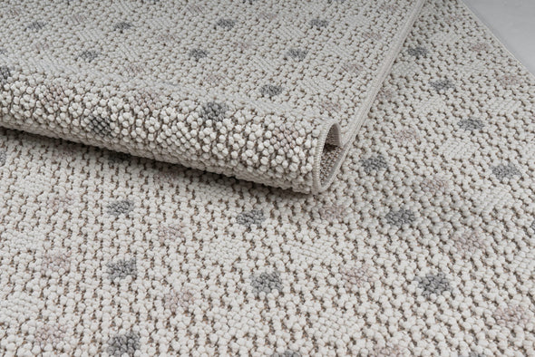 Covor cu franjuri Dotty crem gri pentru interior si exterior 120x180 cm - LunaHome.ro