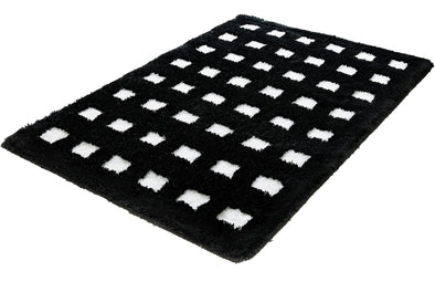 Covor de baie Boxes lavabil antiderapant negru 70x120 cm - LunaHome.ro
