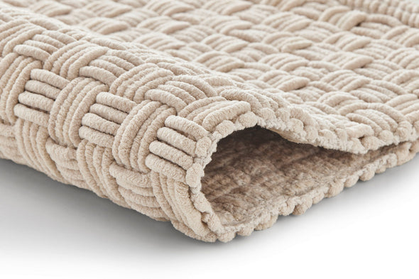 Covor de baie Matino lavabil antiderapant pufos crem 60x100 cm