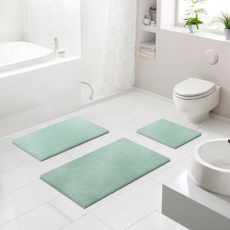 Covor de baie Molena antiderapant lavabil verde salvie 70x120 cm - LunaHome.ro