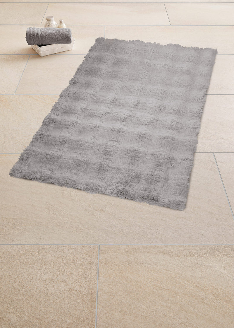 Covor de baie pufos Cloud gri cu model 3D 60x90 cm - LunaHome.ro